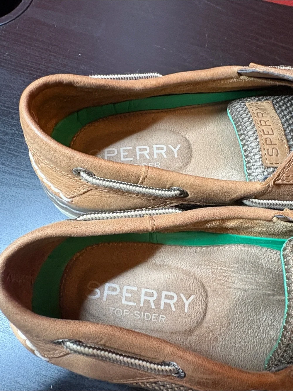 Sperry Brown Leather Moc-Toe Boat Shoes with Contrast Laces